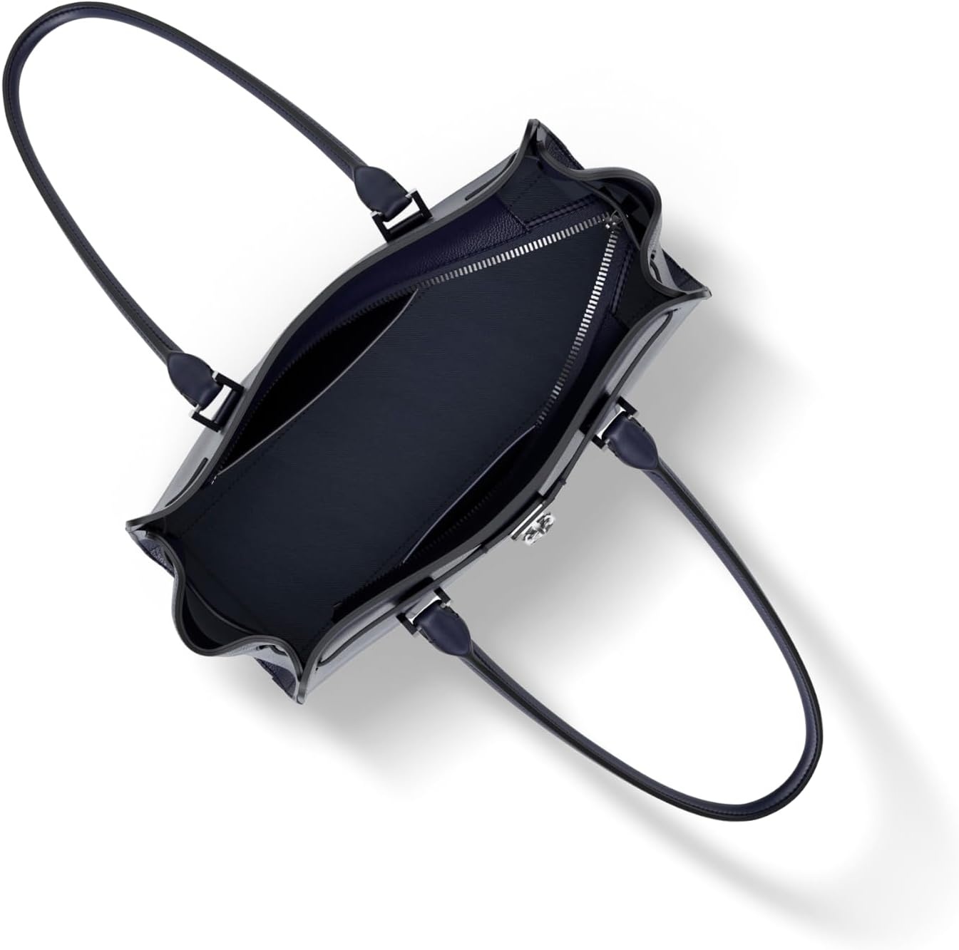 image:imageMichael Kors Hamilton Moderne Small Shoulder ToteSilvertone HardwareUrbino LeatherDress Blues