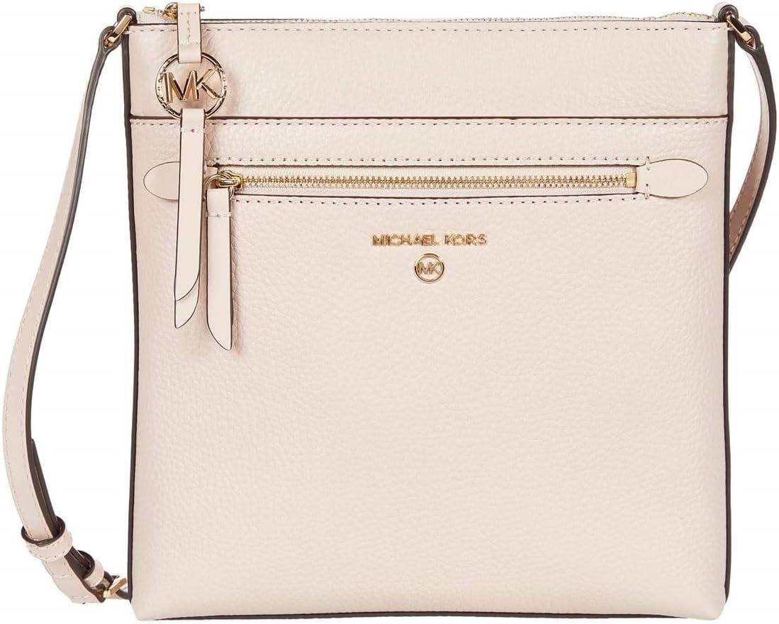 image:imageMichael Kors Jet Set Charm Small Flat Crossbody BagGoldtone HardwarePebble LeatherSoft Pink