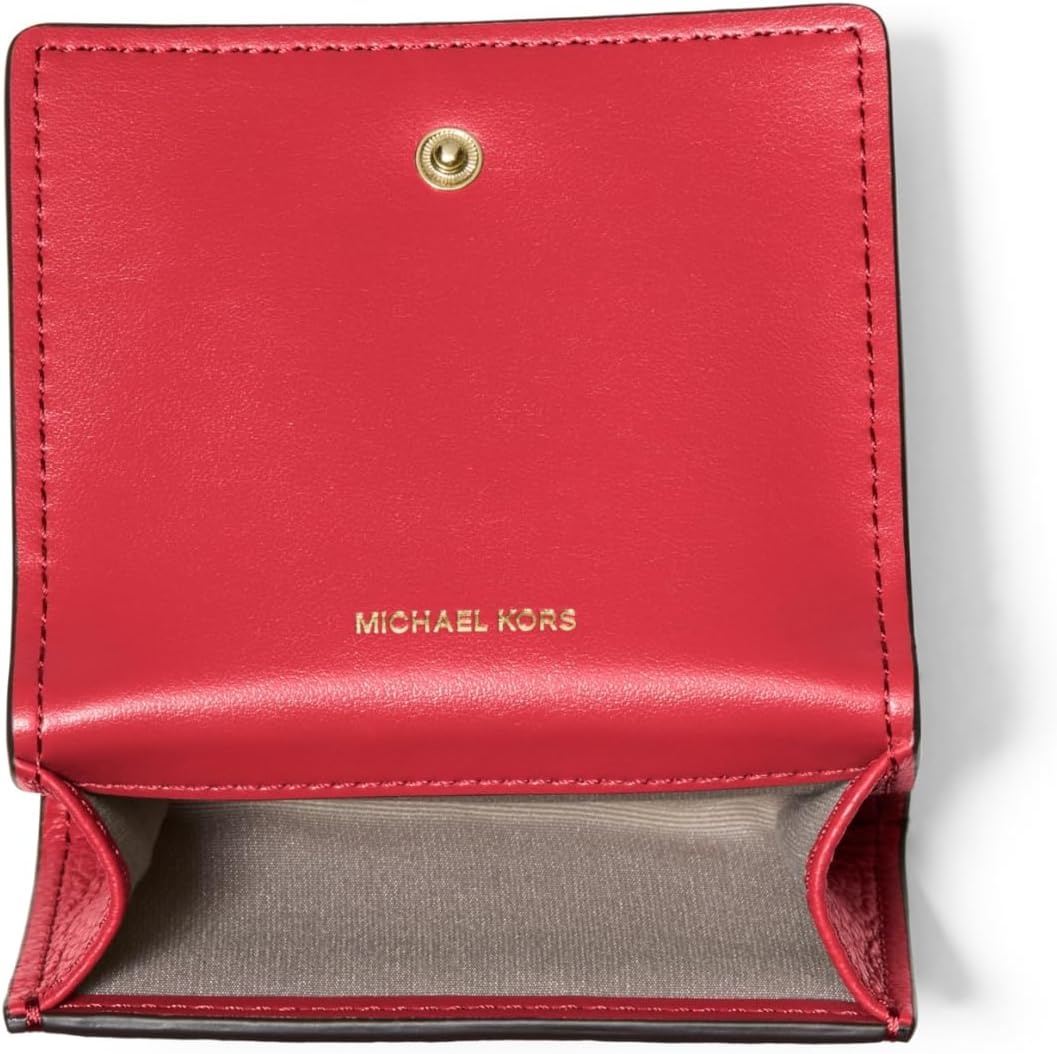 image:imageMichael Kors Jet Set Small Flap Card CaseGoldtone HardwarePebble LeatherCrimson