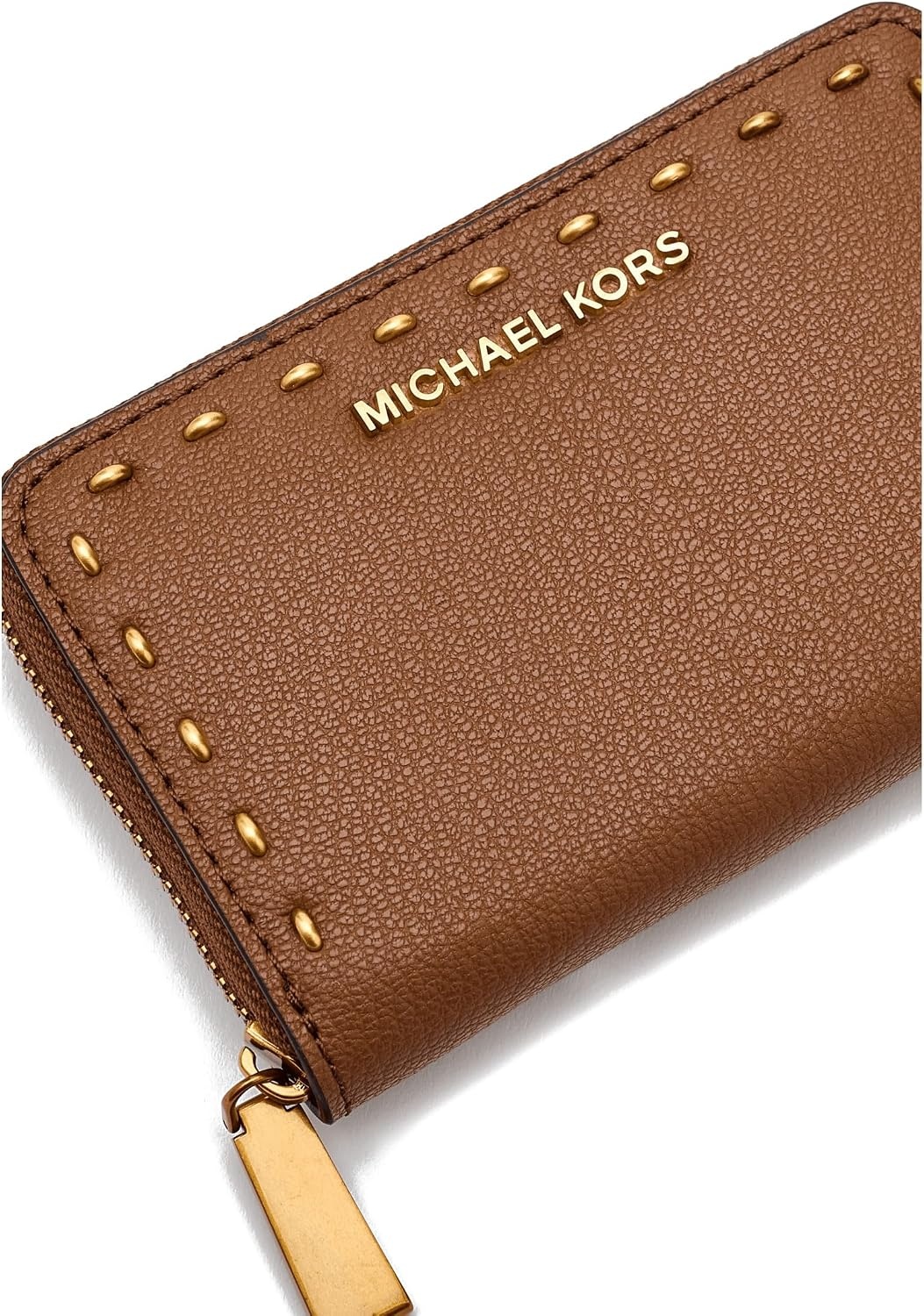 image:imageMichael Kors Jet Set Small Zip Around Card Case SilverTone HardwareSignature Coated TwillOptic WhiteAllumGoldTone HardwareLeatherLuggage