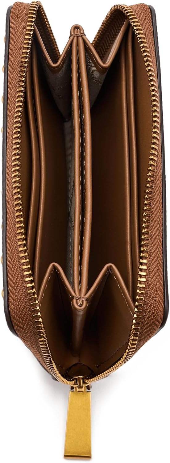 image:imageMichael Kors Jet Set Small Zip Around Card Case SilverTone HardwareSignature Coated TwillOptic WhiteAllumGoldTone HardwareLeatherLuggage