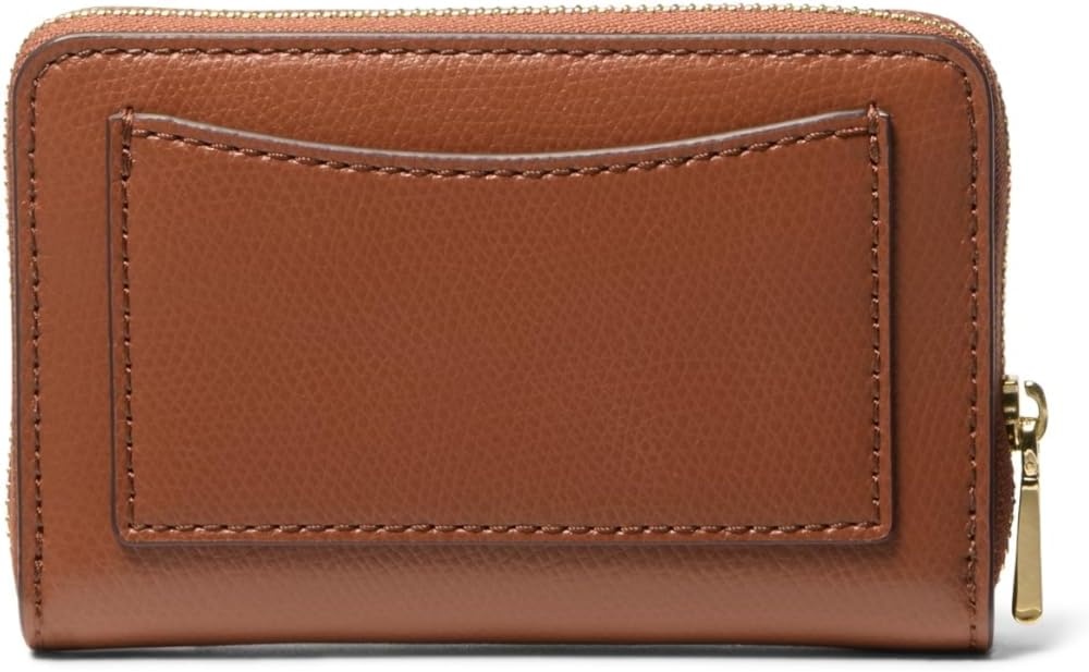 image:imageMichael Kors Jet Set Small Zip Around Card Case SilverTone HardwareSignature Coated TwillOptic WhiteAllumGoldtone HardwareSahara LeatherLuggage
