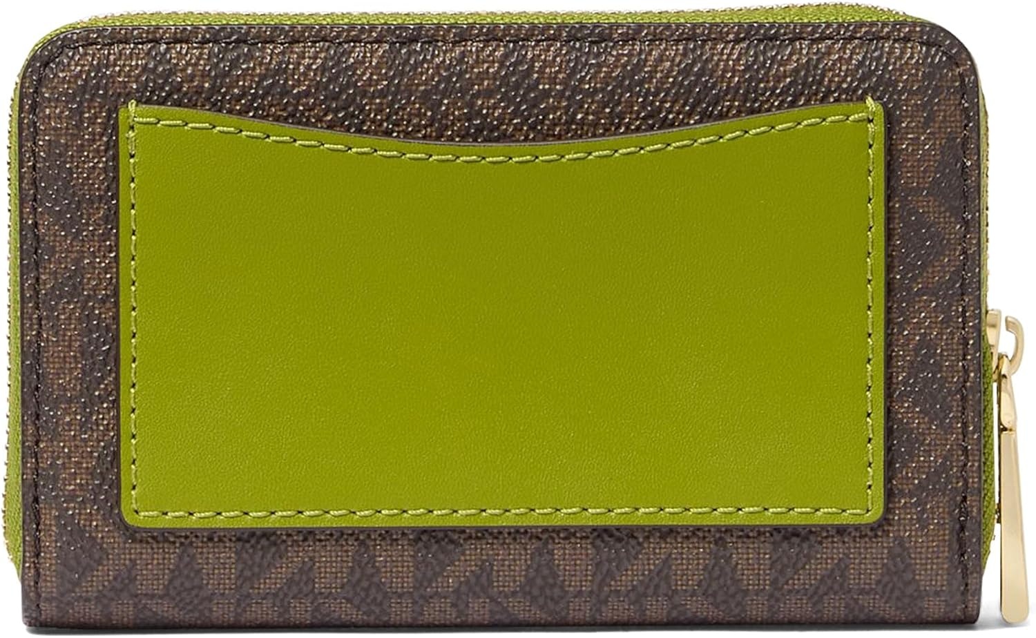 image:imageMichael Kors Jet Set Small Zip Around Card Case SilverTone HardwareSignature Coated TwillOptic WhiteAllumMeadow Green