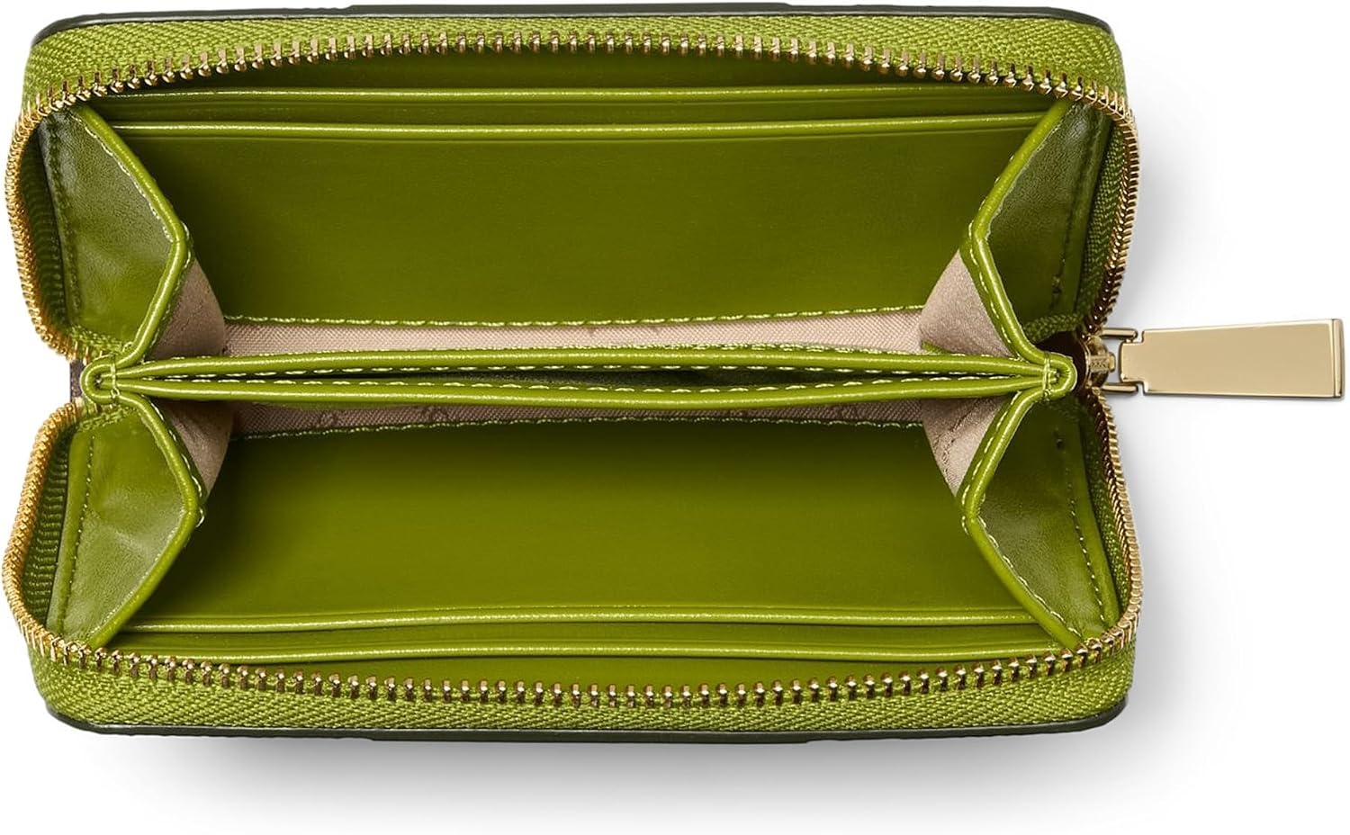 image:imageMichael Kors Jet Set Small Zip Around Card Case SilverTone HardwareSignature Coated TwillOptic WhiteAllumMeadow Green