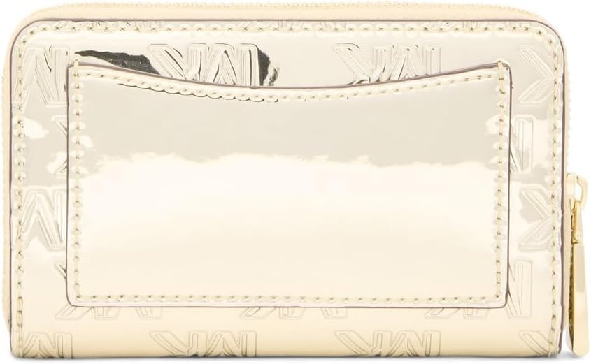 image:imageMichael Kors Jet Set Small Zip Around Card Case SilverTone HardwareSignature Coated TwillOptic WhiteAllumPale Gold