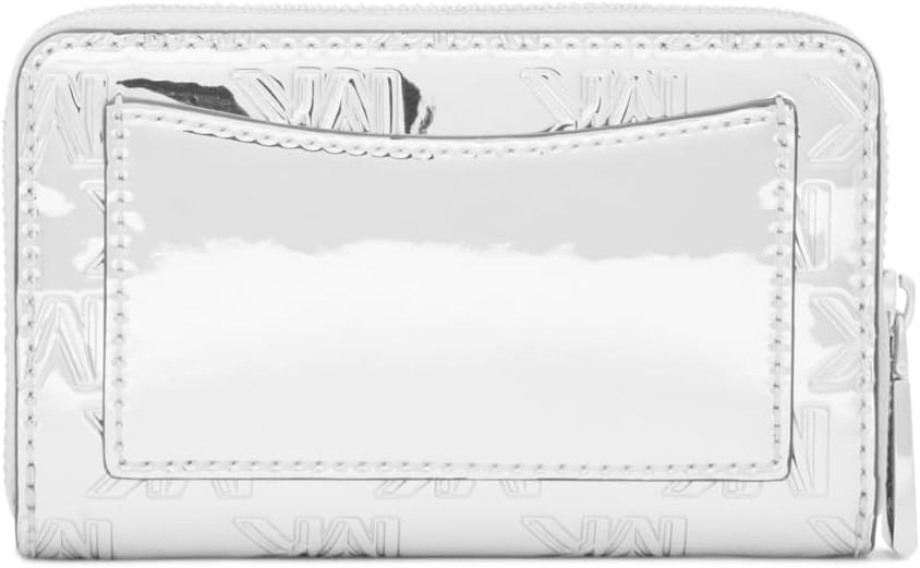 image:imageMichael Kors Jet Set Small Zip Around Card Case SilverTone HardwareSignature Coated TwillOptic WhiteAllumSilver