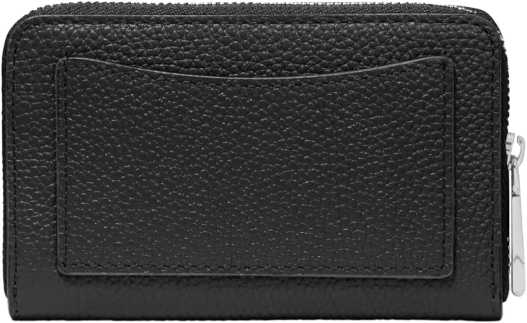 image:imageMichael Kors Jet Set Small Zip Around Card Case SilverTone HardwareSignature Coated TwillOptic WhiteAllumSilverTone HardwareMercer Pebble LeatherBlack