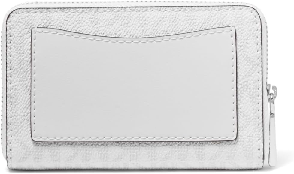 image:imageMichael Kors Jet Set Small Zip Around Card Case SilverTone HardwareSignature Coated TwillOptic WhiteAllumSilvertone HardwareSignature Coated TwillOptic WhiteAllum