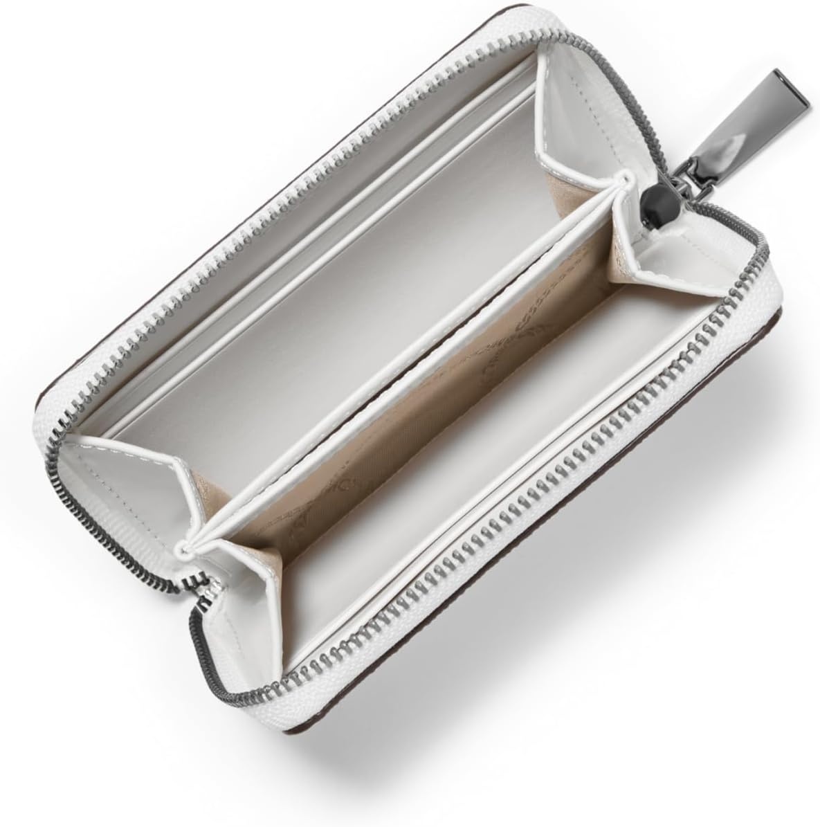 image:imageMichael Kors Jet Set Small Zip Around Card Case SilverTone HardwareSignature Coated TwillOptic WhiteAllumSilvertone HardwareSignature Coated TwillOptic WhiteAllum