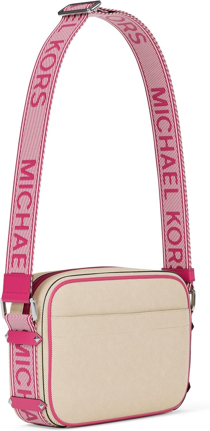 image:imageMichael Kors Maeve Large Pocket Crossbody BagSilvertone HardwareFabricRaspberry