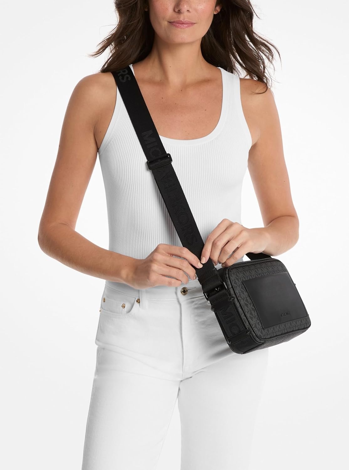 image:imageMichael Kors Maeve Large Pocket Crossbody BagTonal HardwareBlack
