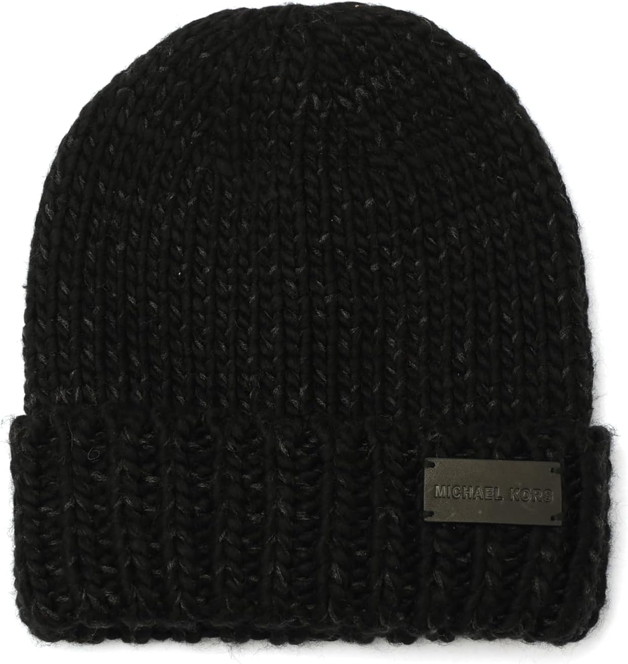 image:imageMichael Kors Mens Marl Yarn Mix Cuff Hat Soft amp Stylish Fashion Accessory for Winter BlackBlack