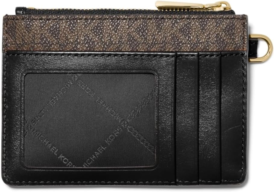 image:imageMichael Kors Mercer Small Coin Purse Luggage One SizeGoldtone HardwareMk Signature Coated TwillBrownBlack