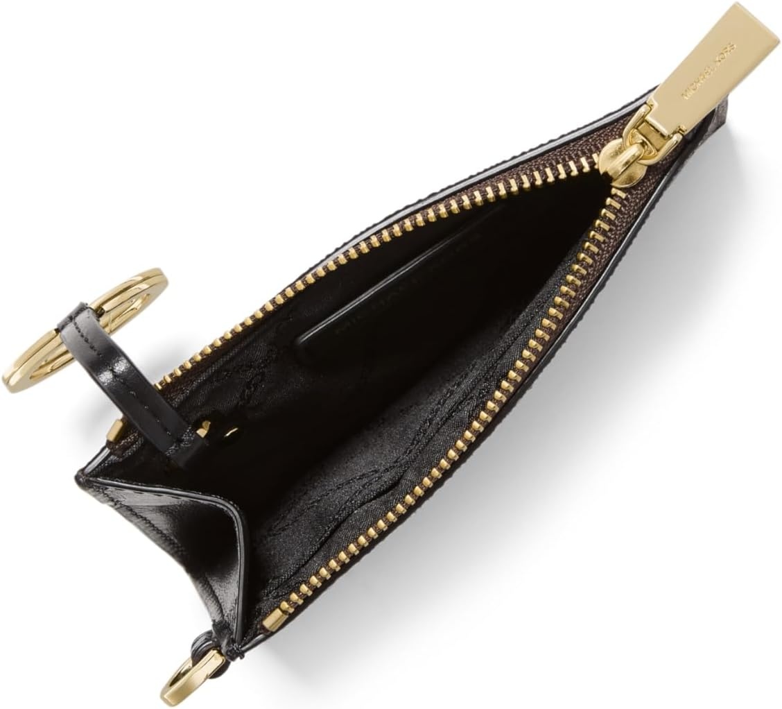 image:imageMichael Kors Mercer Small Coin Purse Luggage One SizeGoldtone HardwareMk Signature Coated TwillBrownBlack