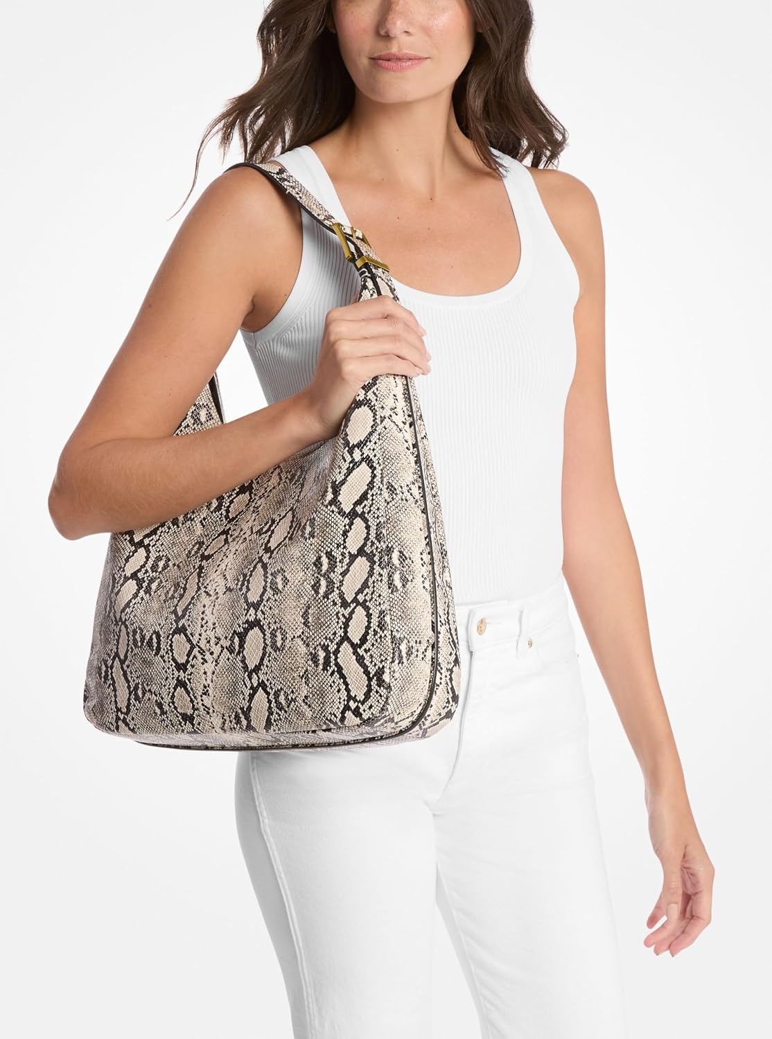 image:imageMichael Kors Nolita Large Hobo Shoulder BagAntique Goldtone HardwareNatural
