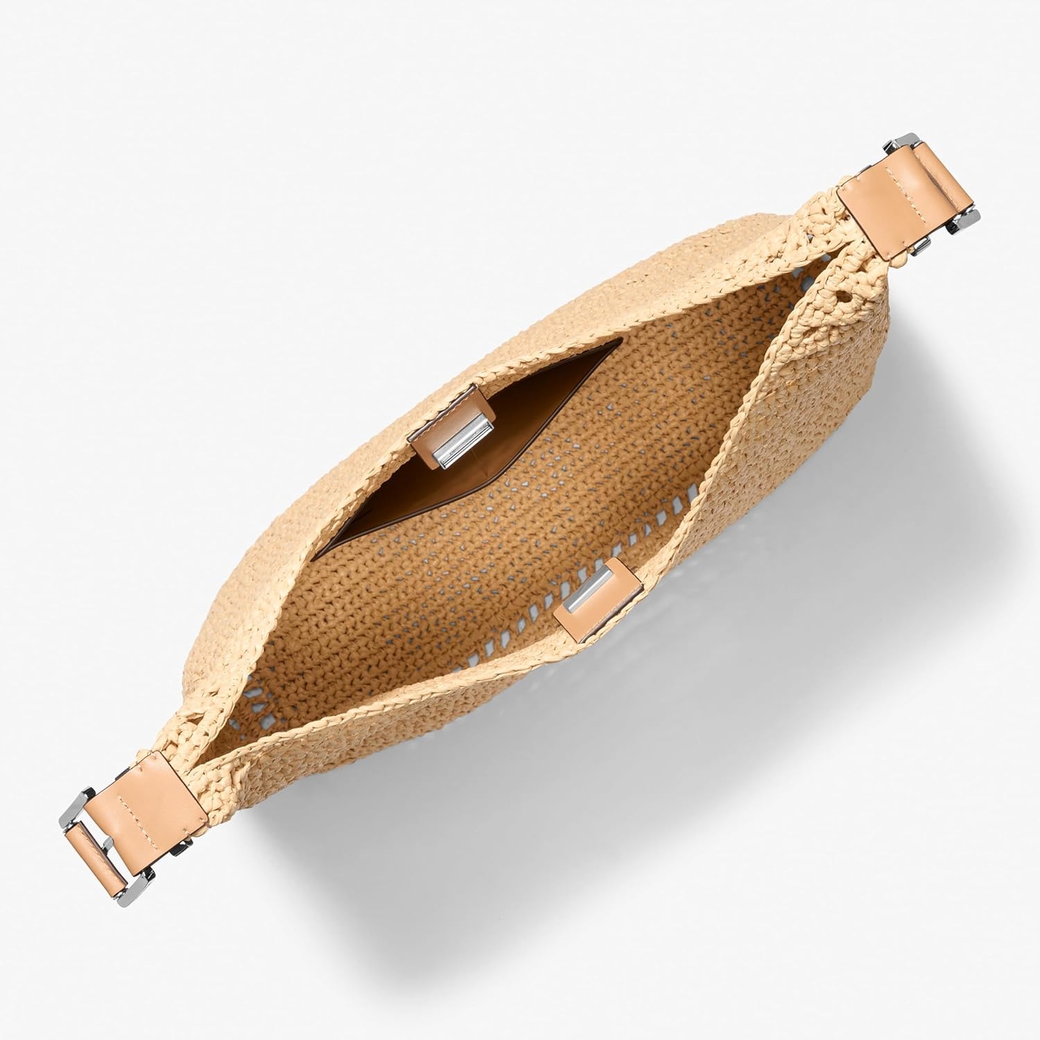 image:imageMichael Kors Nolita Large Hobo Shoulder BagCrochet StrawNaturalPeanut