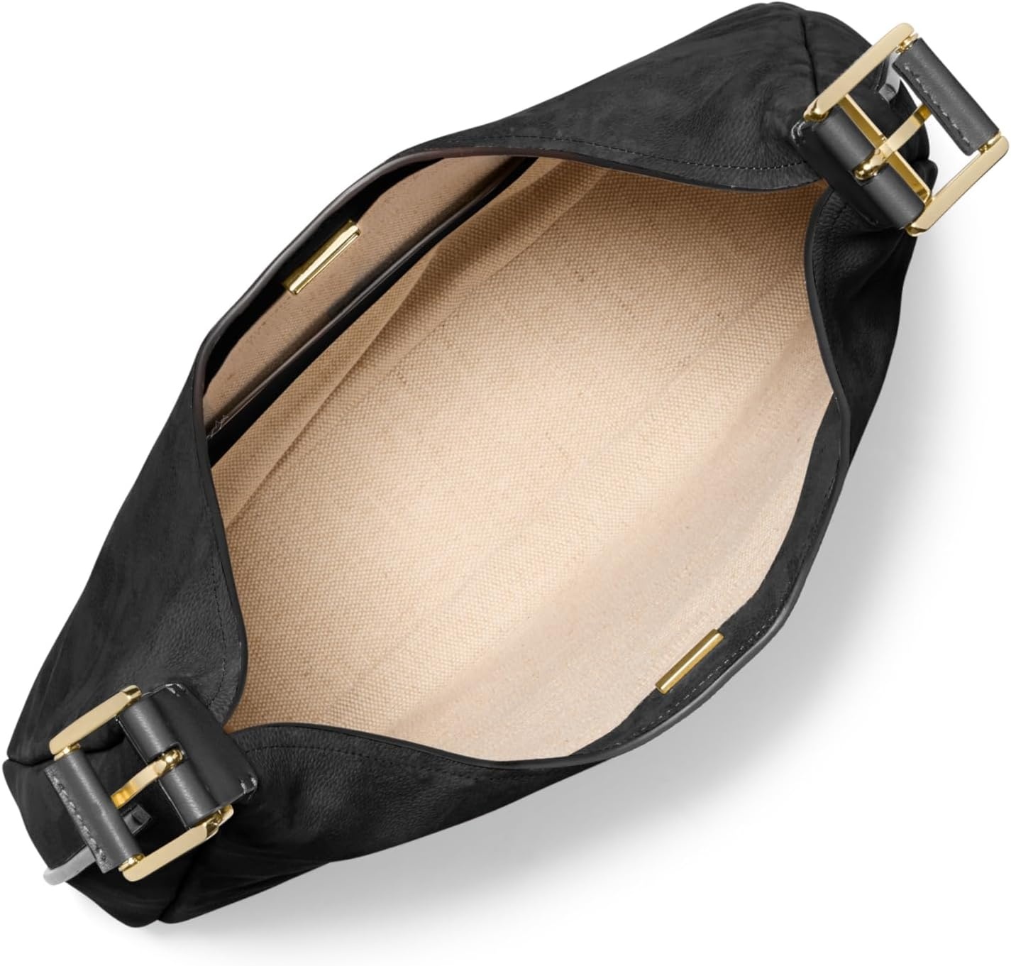 image:imageMichael Kors Nolita Large Hobo Shoulder BagGoldtone HardwareNubuck LeatherBlack