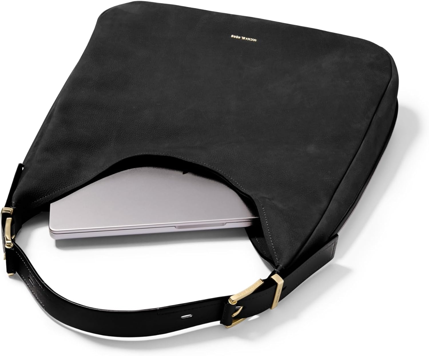 image:imageMichael Kors Nolita Large Hobo Shoulder BagGoldtone HardwareNubuck LeatherBlack