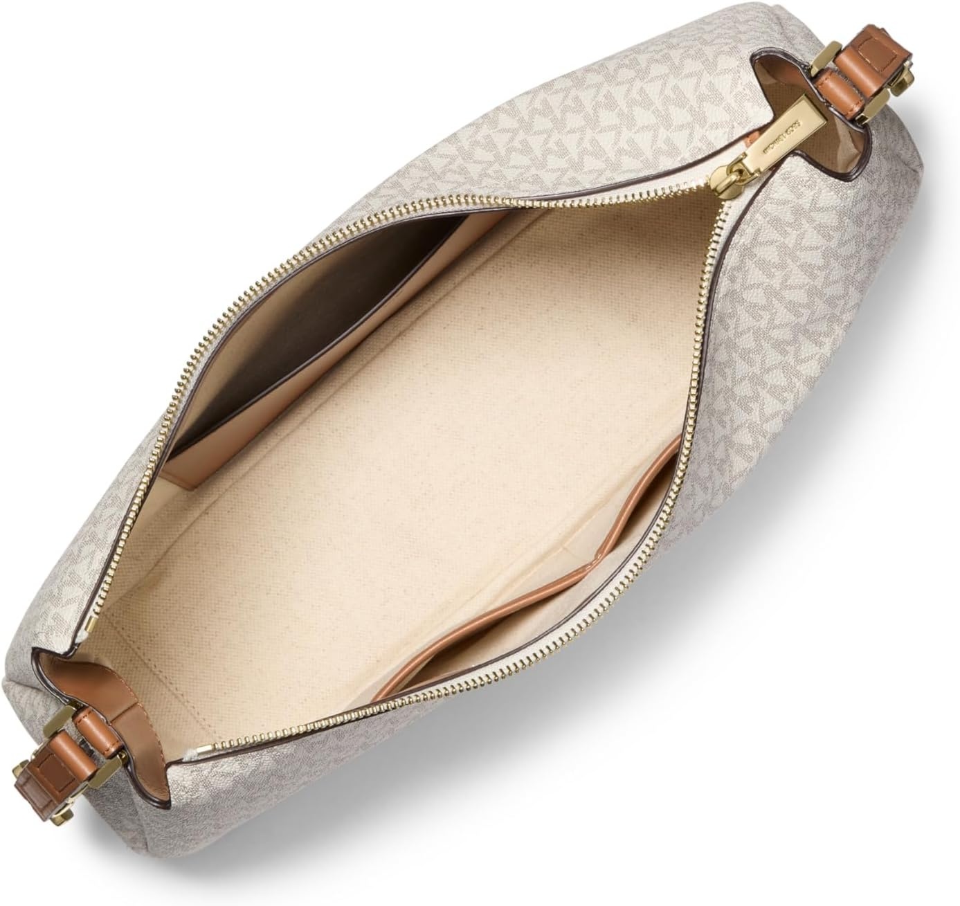image:imageMichael Kors Nolita Medium Top Zip Convertible Shoulder BagGoldtone HardwareMk Signature Coated TwillVanillaAcorn