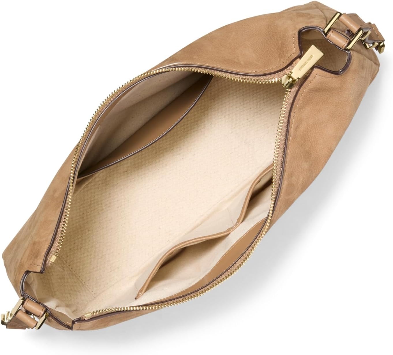 image:imageMichael Kors Nolita Medium Top Zip Convertible Shoulder BagGoldtone HardwareNubuck LeatherHusk