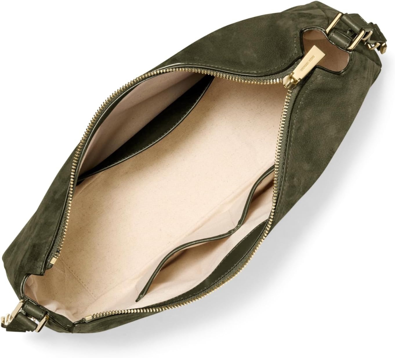 image:imageMichael Kors Nolita Medium Top Zip Convertible Shoulder BagGoldtone HardwareNubuck LeatherIvy