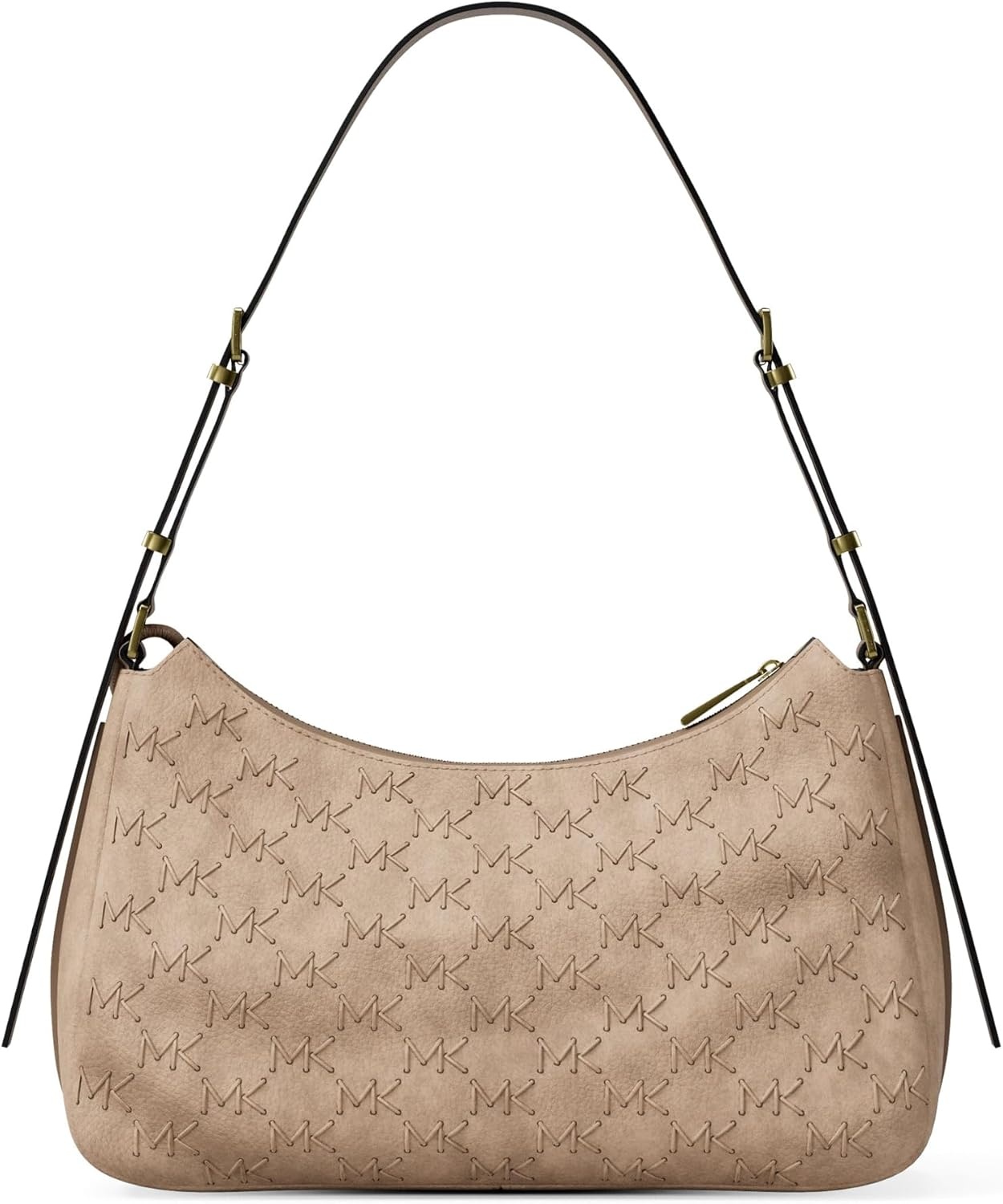 image:imageMichael Kors Nolita Medium Top Zip Convertible Shoulder BagGoldtone HardwareNubuck Pebble LeatherKhaki