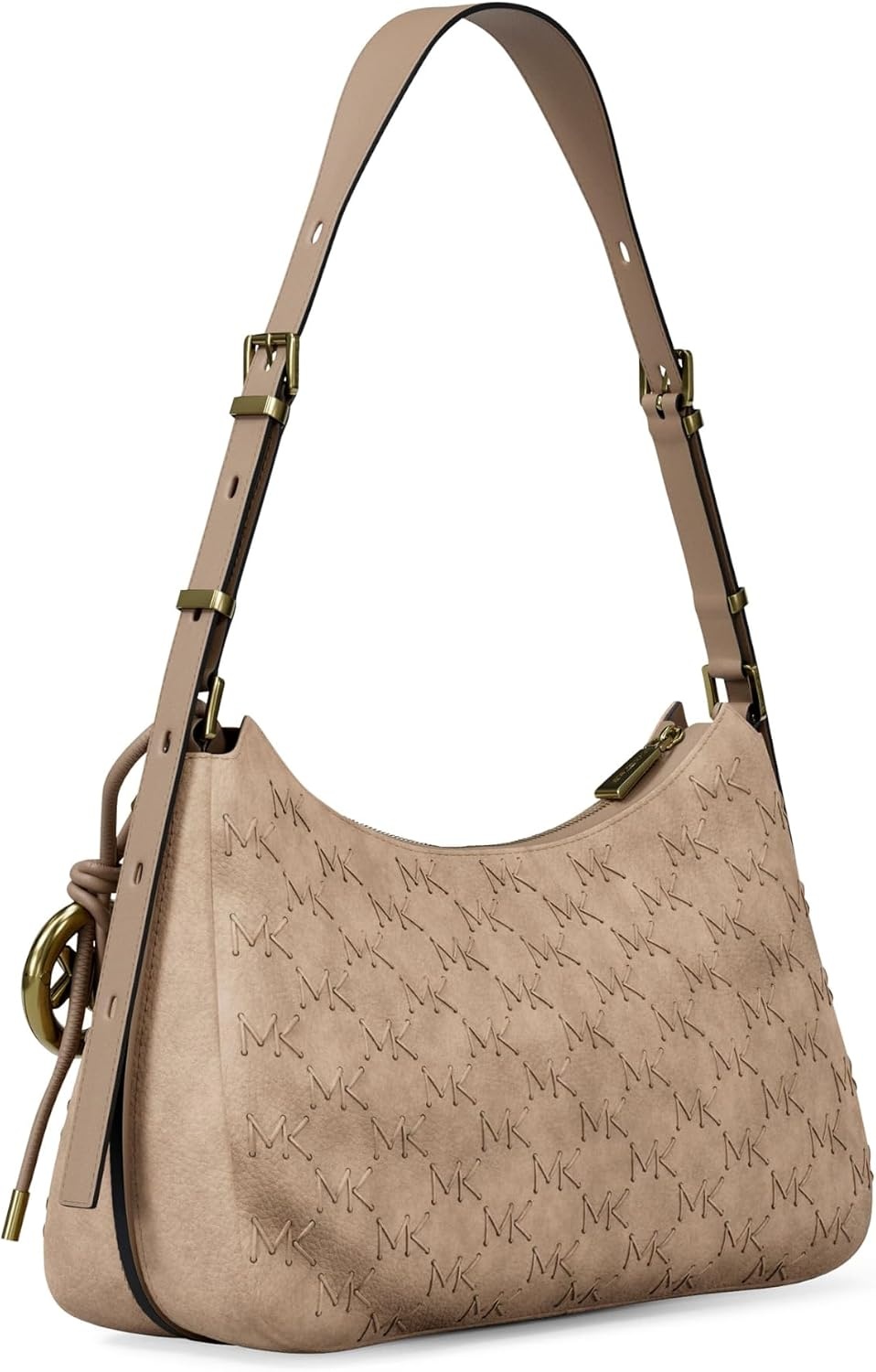 image:imageMichael Kors Nolita Medium Top Zip Convertible Shoulder BagGoldtone HardwareNubuck Pebble LeatherKhaki