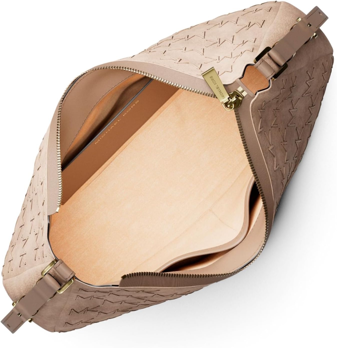 image:imageMichael Kors Nolita Medium Top Zip Convertible Shoulder BagGoldtone HardwareNubuck Pebble LeatherKhaki