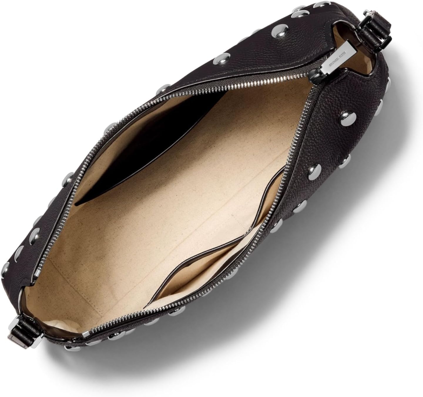image:imageMichael Kors Nolita Medium Top Zip Convertible Shoulder BagSilvertone HardwareMatte Pebbled Leather W Dome StudsBlack