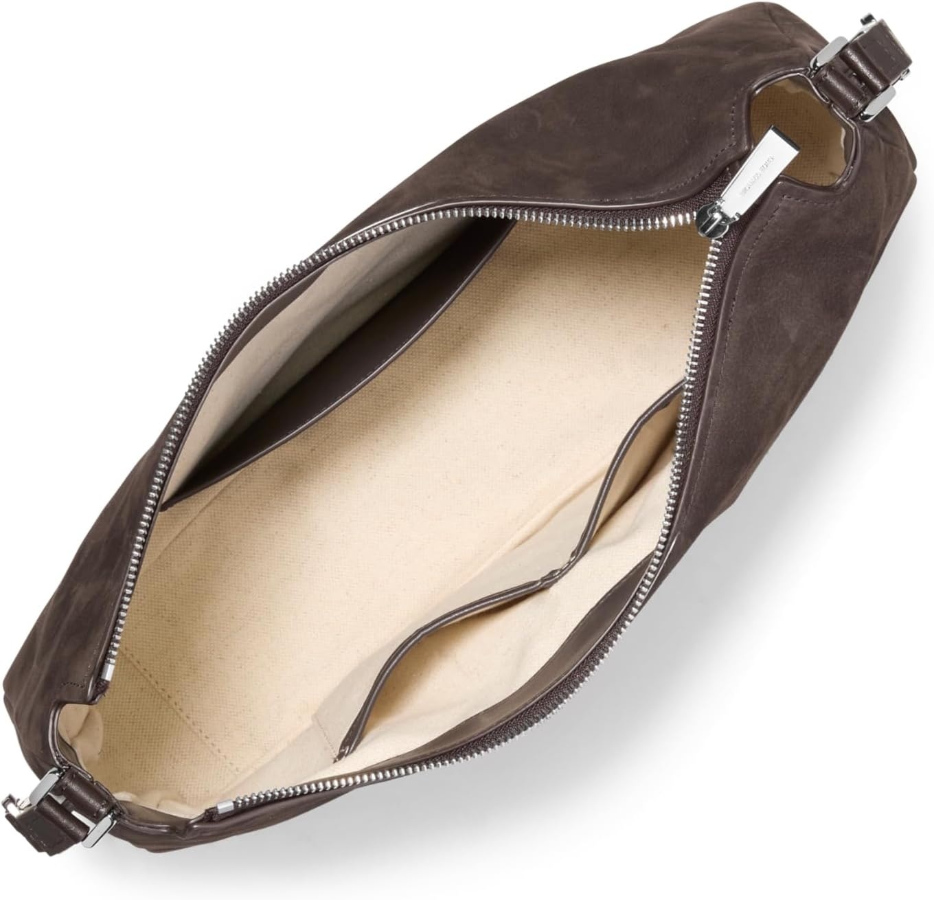image:imageMichael Kors Nolita Medium Top Zip Convertible Shoulder BagSilvertone HardwareNubuck LeatherChocolate
