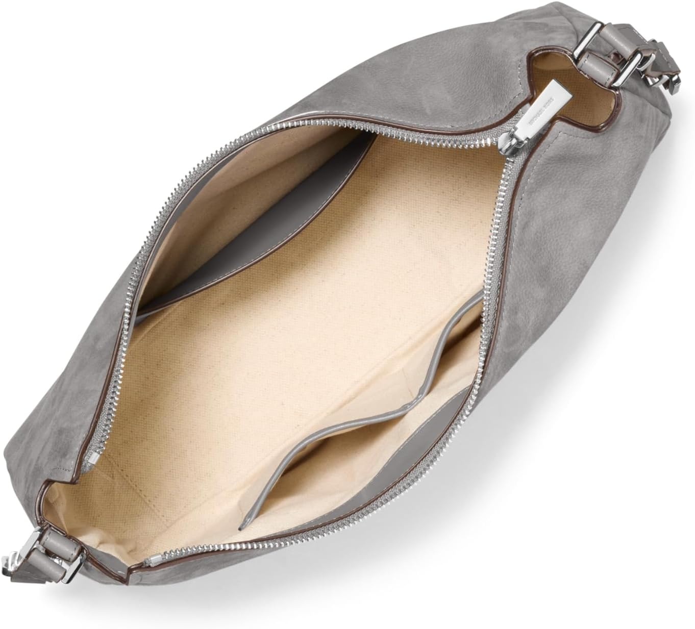 image:imageMichael Kors Nolita Medium Top Zip Convertible Shoulder BagSilvertone HardwareNubuck LeatherStorm
