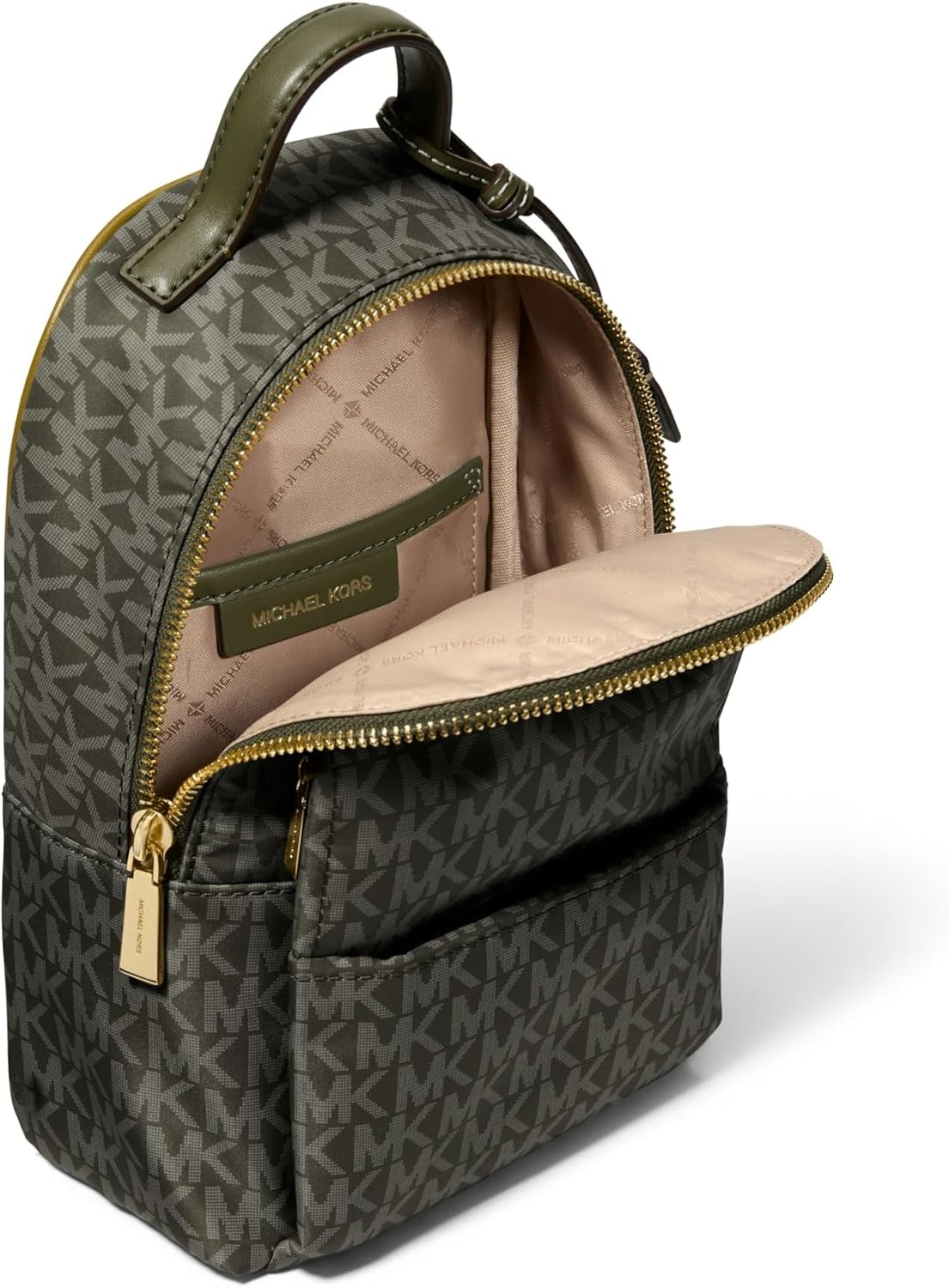 image:imageMichael Kors Sable Extra Small Covertible Messenger BackpackGoldtone HardwareTonal Mk Signature NylonIvy