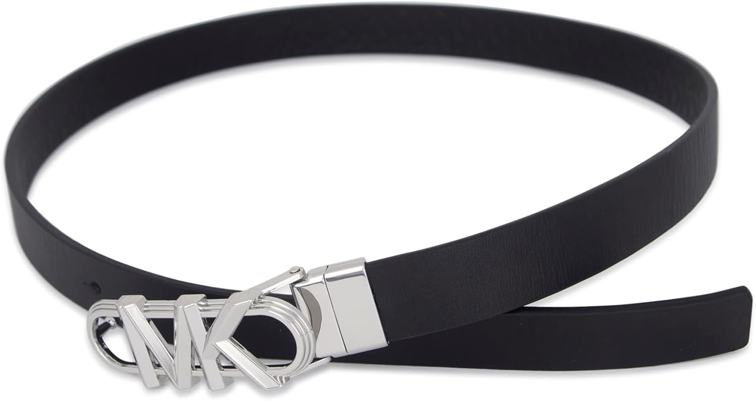 image:imageMichael Kors Womens 1 Inch Reversible Logo Belt Stylish amp Versatile Accessory for Everyday WearBlackSilver