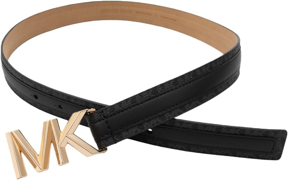 image:imageMichael Kors Womens 11 Inch Logo Leather Belt Stylish Accessory for Everyday Adjustable FitBlack