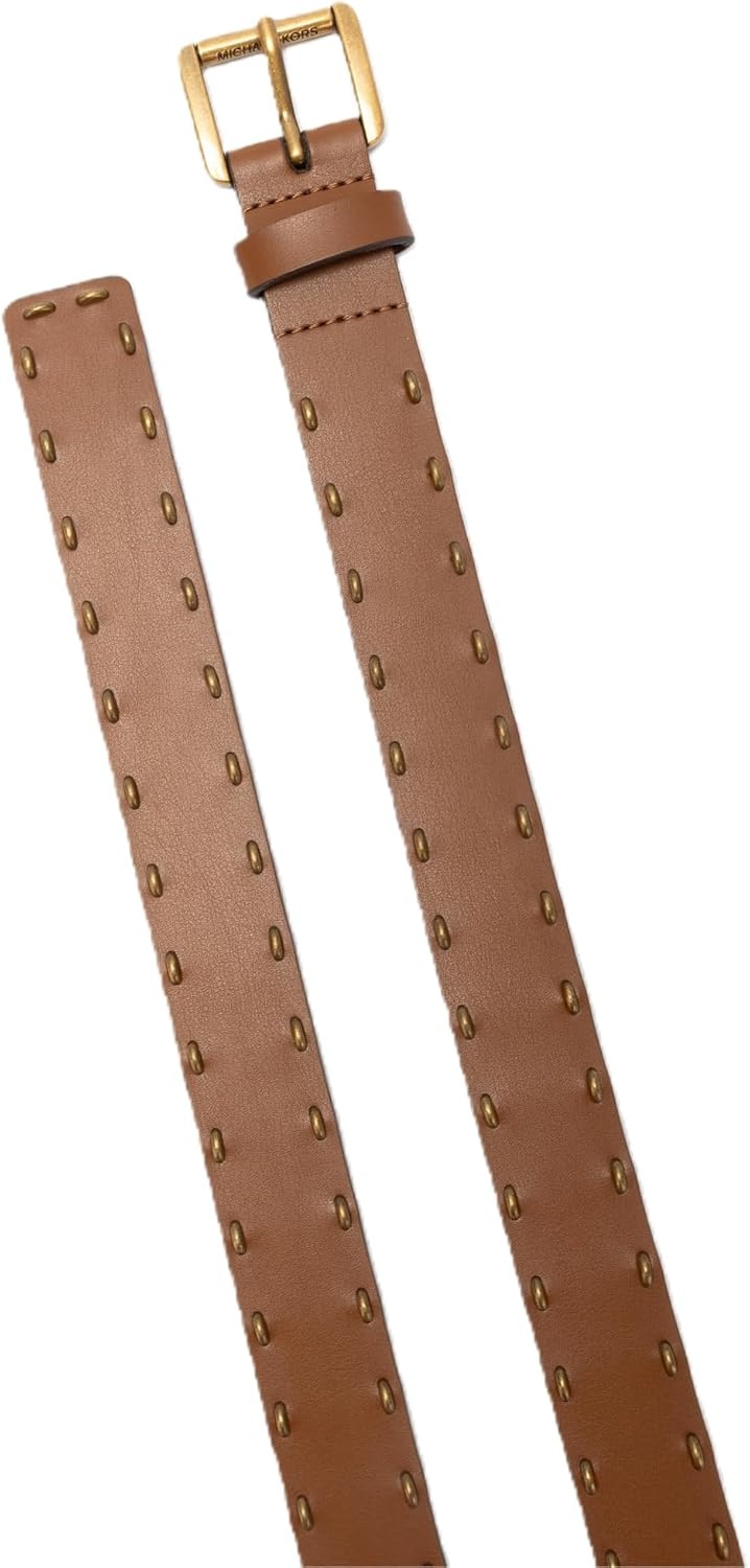 image:imageMichael Kors Womens 11 Inch Nonreversible Half Moon Studded Belt Stylish amp Adjustable FitLuggage Ant Gold