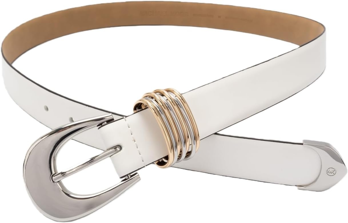 image:imageMichael Kors Womens 12 Inch Belt Stylish amp Versatile Accessory for Everyday Wear Adjustable FitOptic White