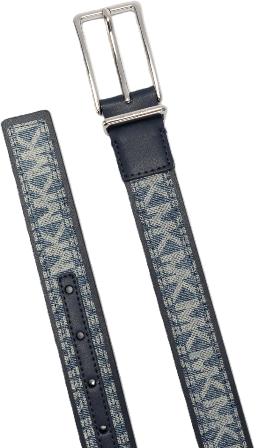 image:imageMichael Kors Womens 12 Inch Denim Leather Belt Stylish Accessory for Everyday Wear Adjustable FitBlue