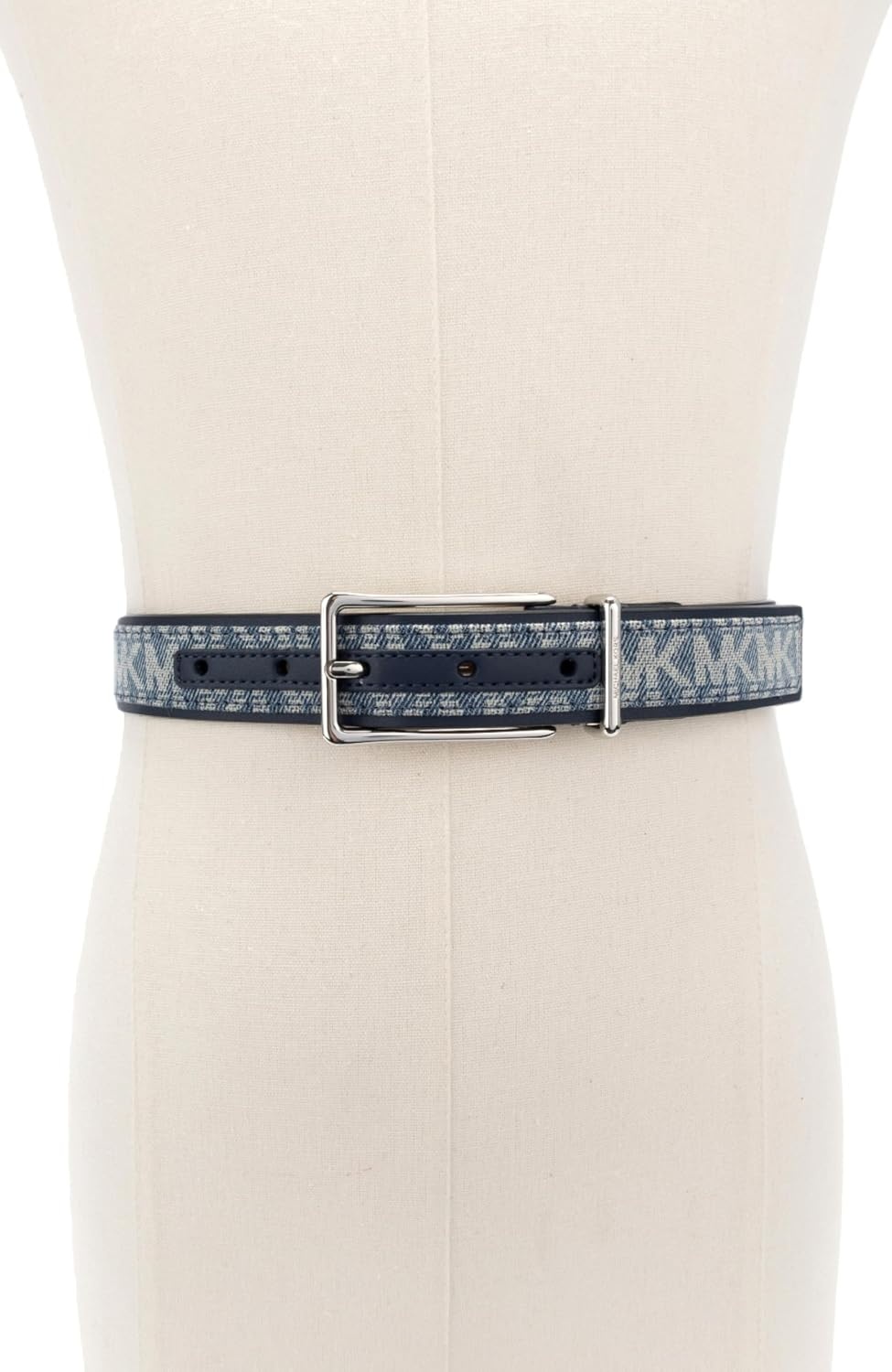 image:imageMichael Kors Womens 12 Inch Denim Leather Belt Stylish Accessory for Everyday Wear Adjustable FitBlue