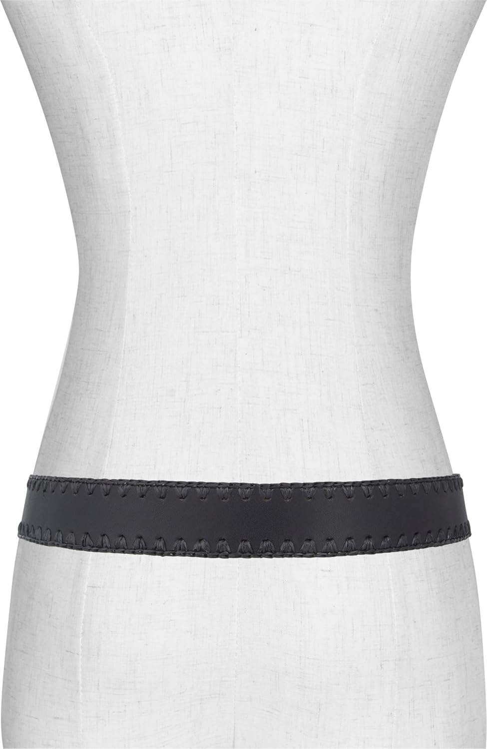 image:imageMichael Kors Womens 12 Inch Raffia Leather Belt Stylish Accessory for Everyday Adjustable FitBlack