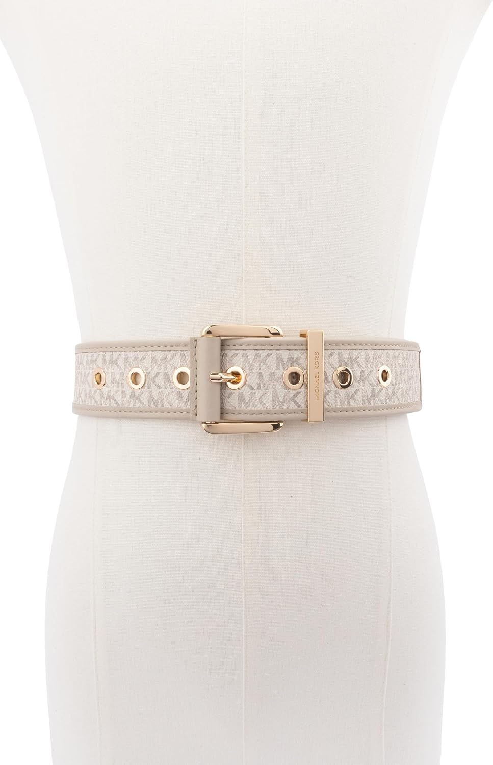 image:imageMichael Kors Womens 175 Inch Logo Belt with Grommets Stylish Fashion Accessory for Everyday WearLt Sand