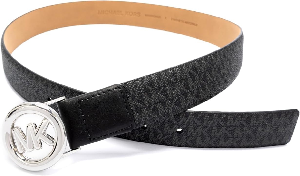 image:imageMichael Kors Womens 32mm Non Reversible Leather BeltBlack Pol Nickel