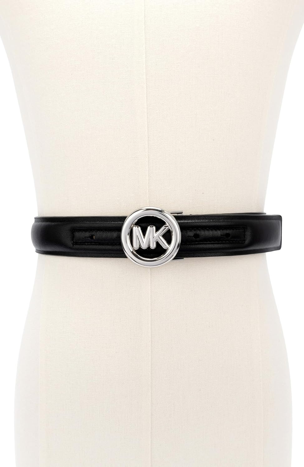 image:imageMichael Kors Womens 32mm Non Reversible Leather BeltBlackSilver