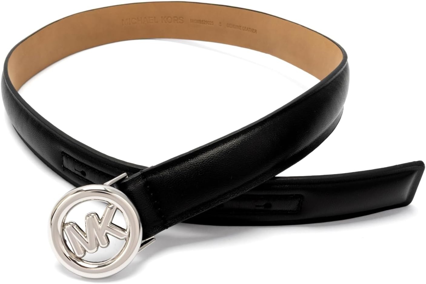 image:imageMichael Kors Womens 32mm Non Reversible Leather BeltBlackSilver