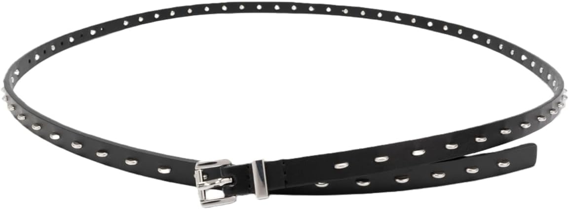 image:imageMichael Kors Womens 5 Inch Nonreversible Half Moon Studded Belt Stylish amp Adjustable FitBlack Pol Nickel