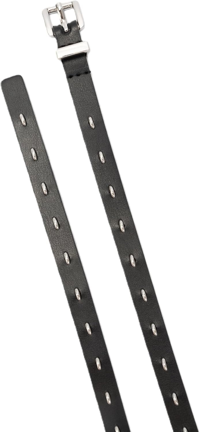 image:imageMichael Kors Womens 5 Inch Nonreversible Half Moon Studded Belt Stylish amp Adjustable FitBlack Pol Nickel