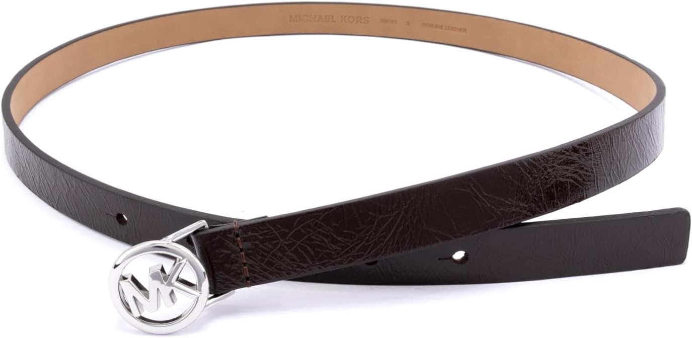 image:imageMichael Kors Womens 75 Inch Logo Skinny Belt Stylish Fashion Accessory for Everyday WearChocolate