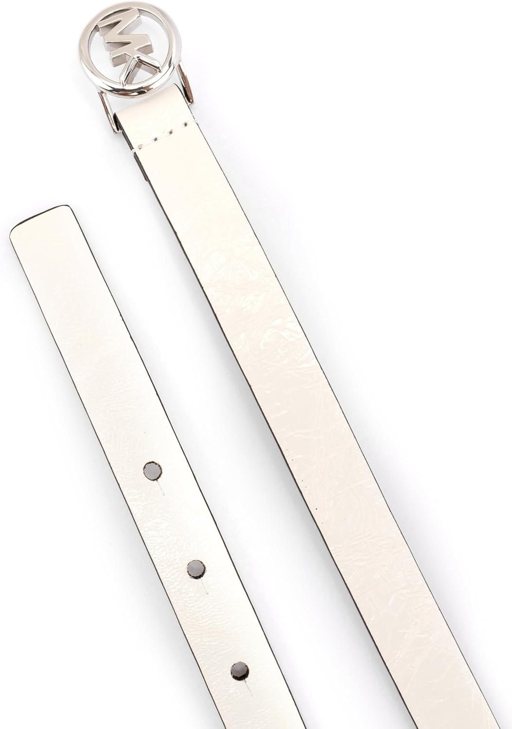 image:imageMichael Kors Womens 75 Inch Logo Skinny Belt Stylish Fashion Accessory for Everyday WearOptic White