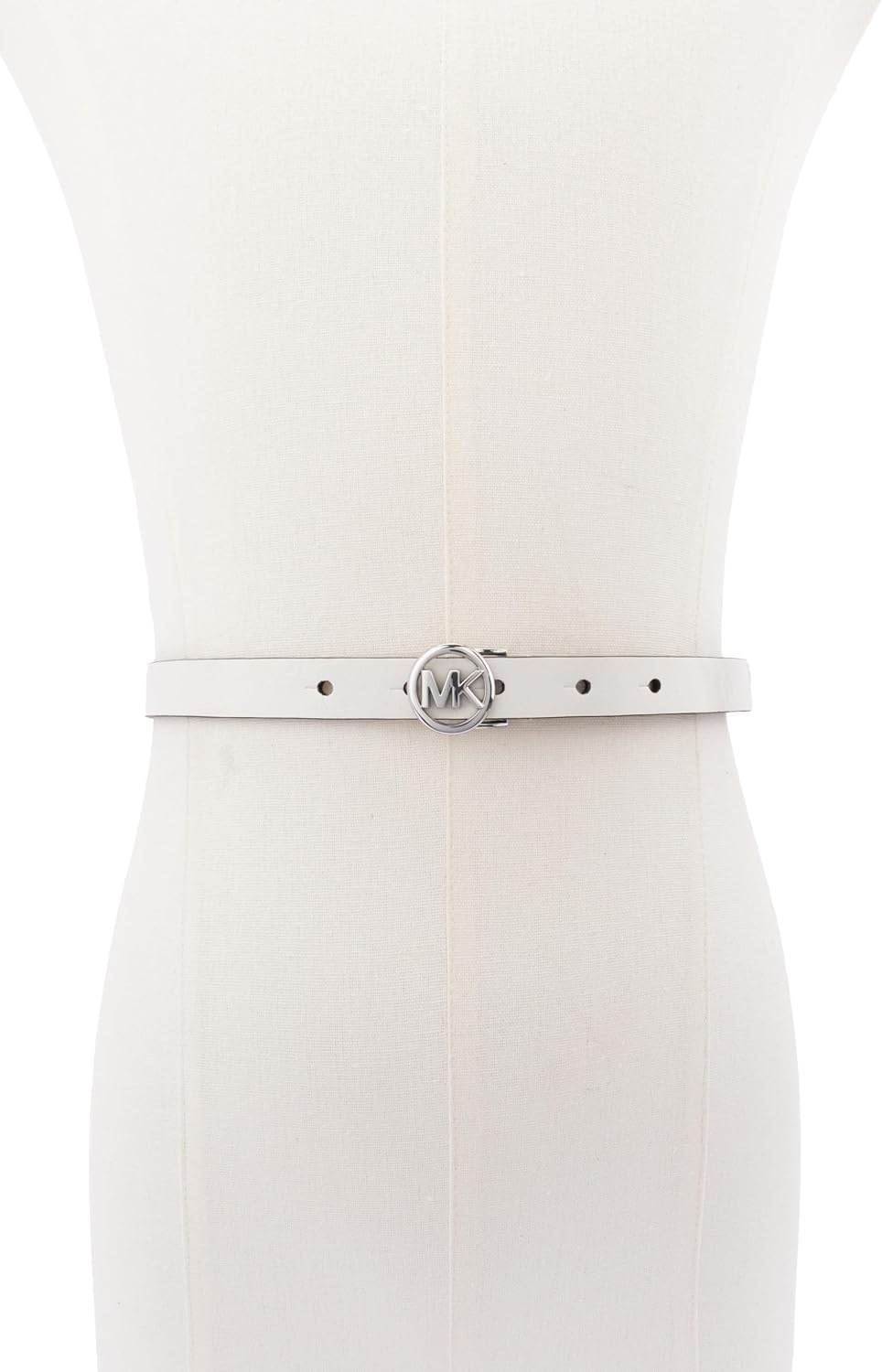 image:imageMichael Kors Womens 75 Inch Logo Skinny Belt Stylish Fashion Accessory for Everyday WearOptic White