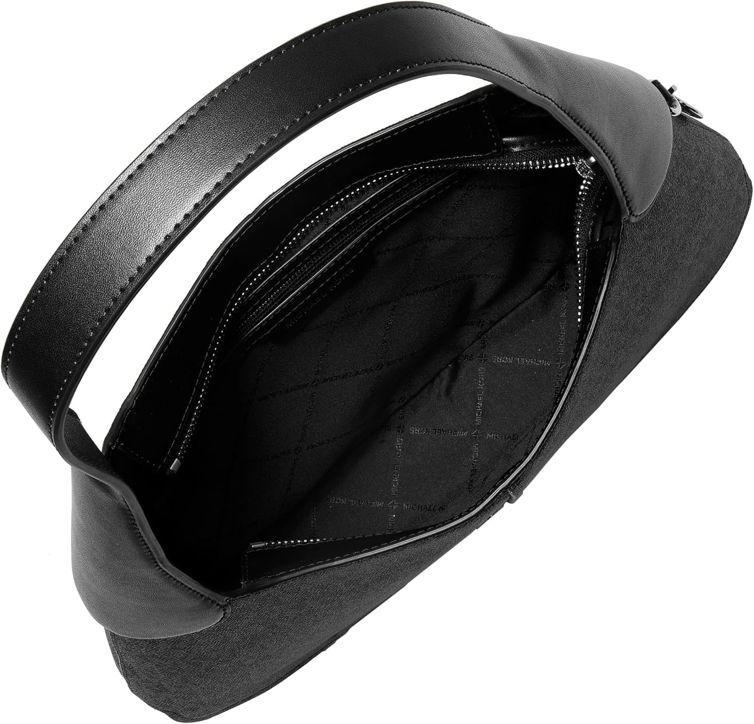 image:imageMichael Kors Womens Alice Large Top Zip Shoulder BagSilvertone HardwareMk SignatureBlack
