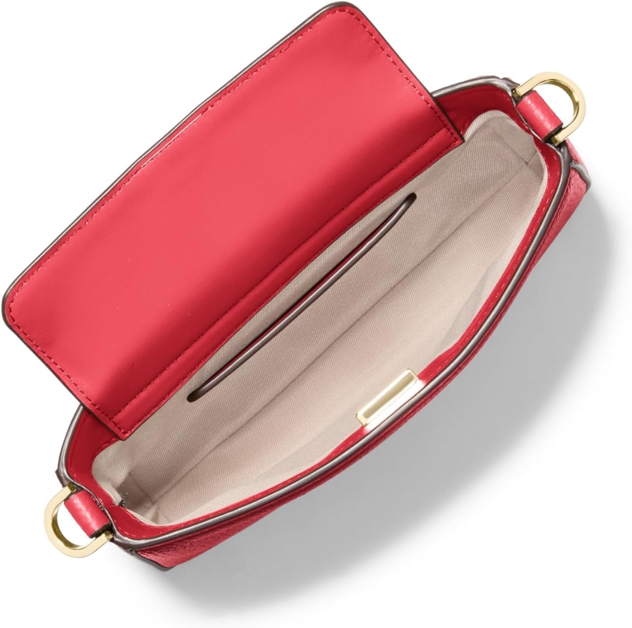 image:imageMichael Kors Womens Bryant Small Convertible Crossbody BagGoldtone HardwarePebble LeatherCrimson